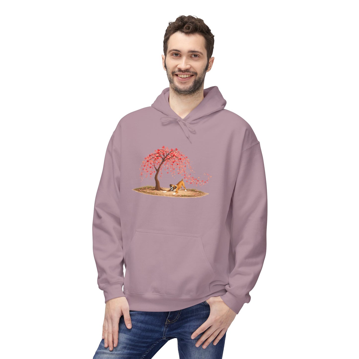 Weeping Heart Tree with Playful Boxer - Hoodie