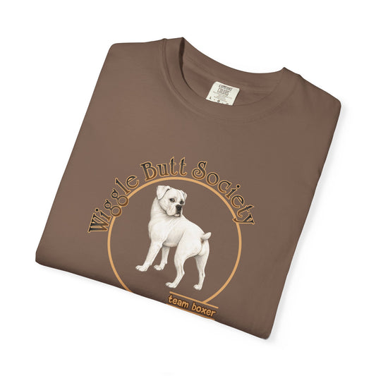 Wiggle Butt Society Team Boxer Tee - White Boxer
