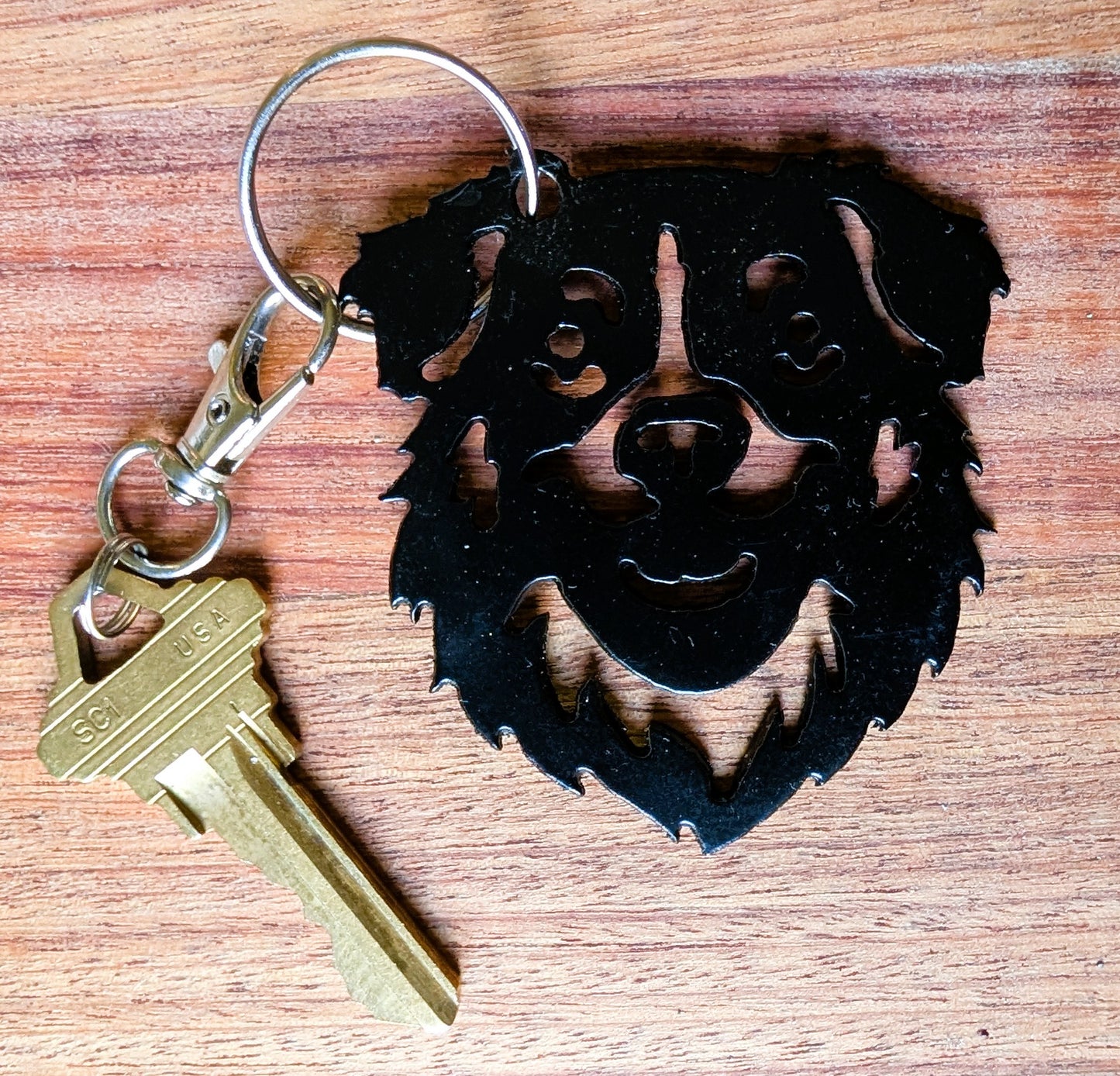 Australian Shepherd Metal Keychain