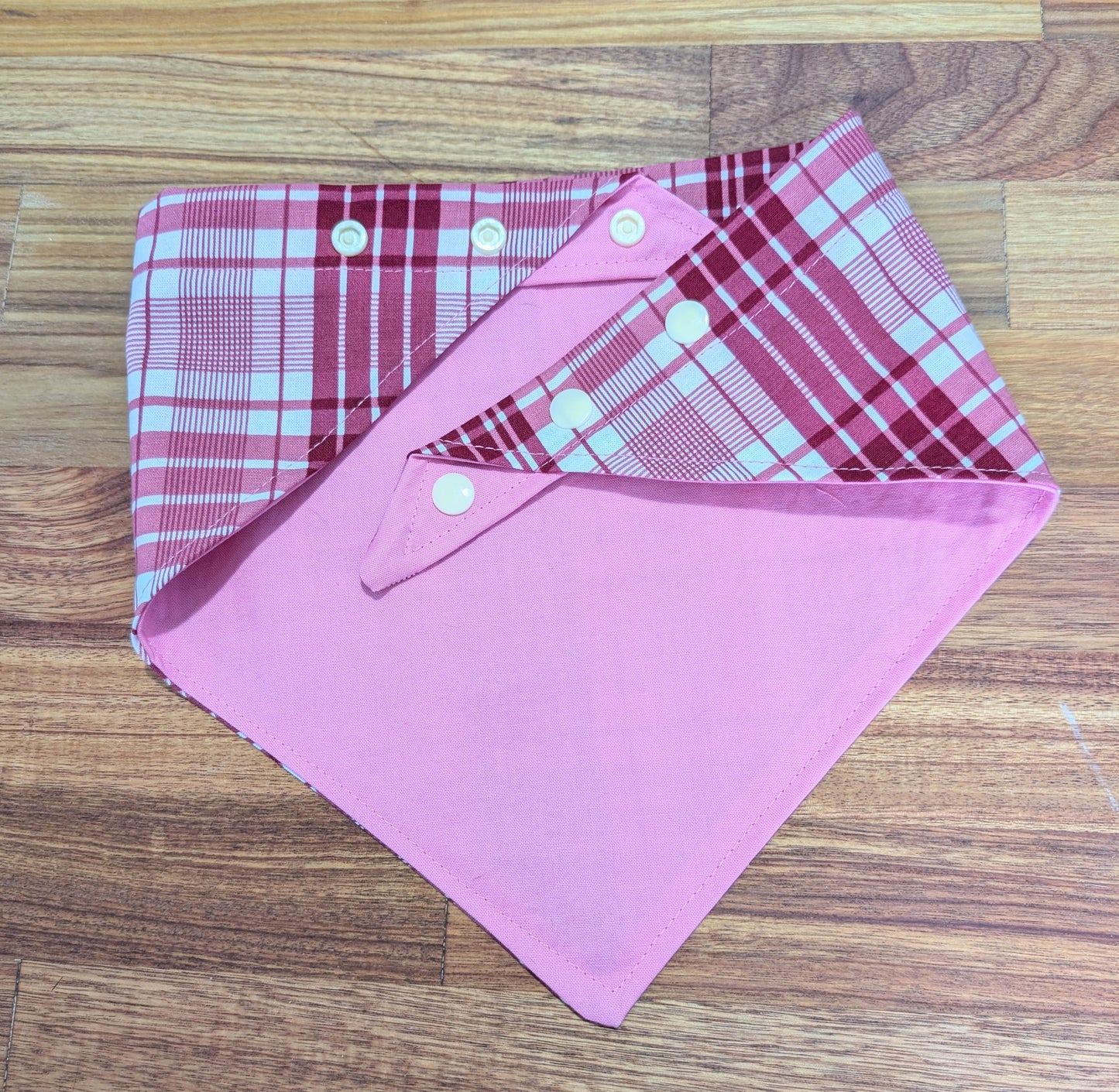 Pink Plaid Bandana - Reversable