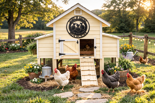 Rise & Shine Hen House Metal Sign