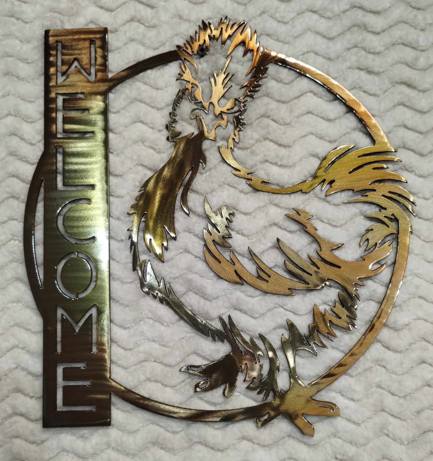 Silkie Chicken Welcome Sign