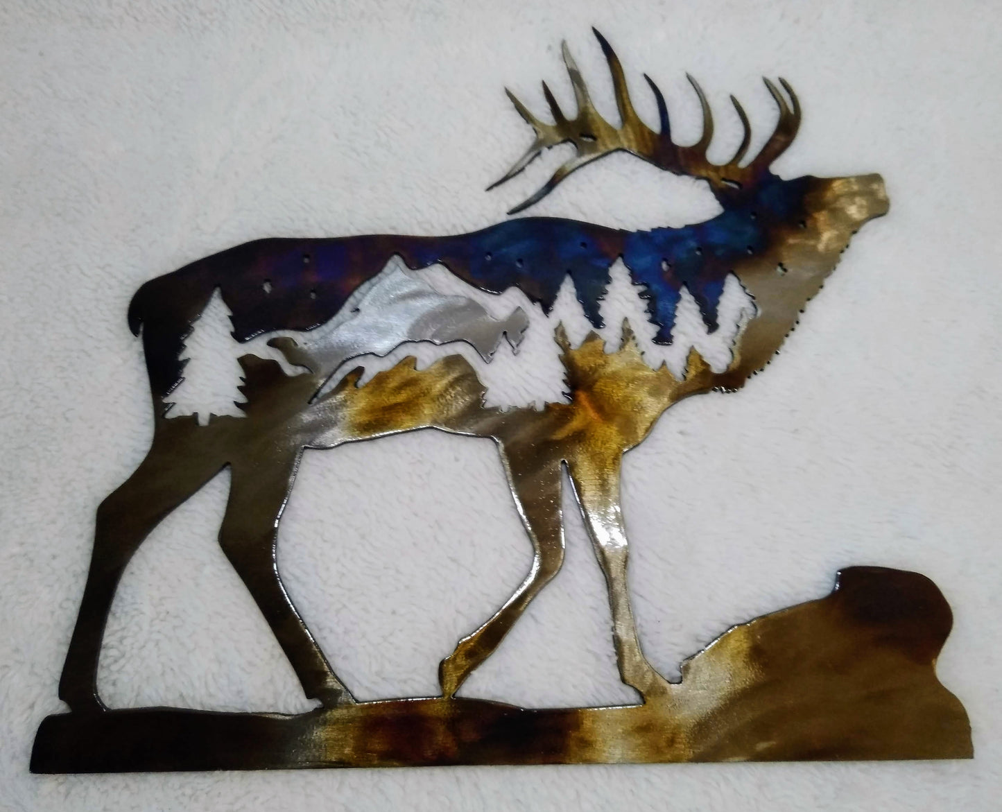 Starry Night Elk Metal Wall Art