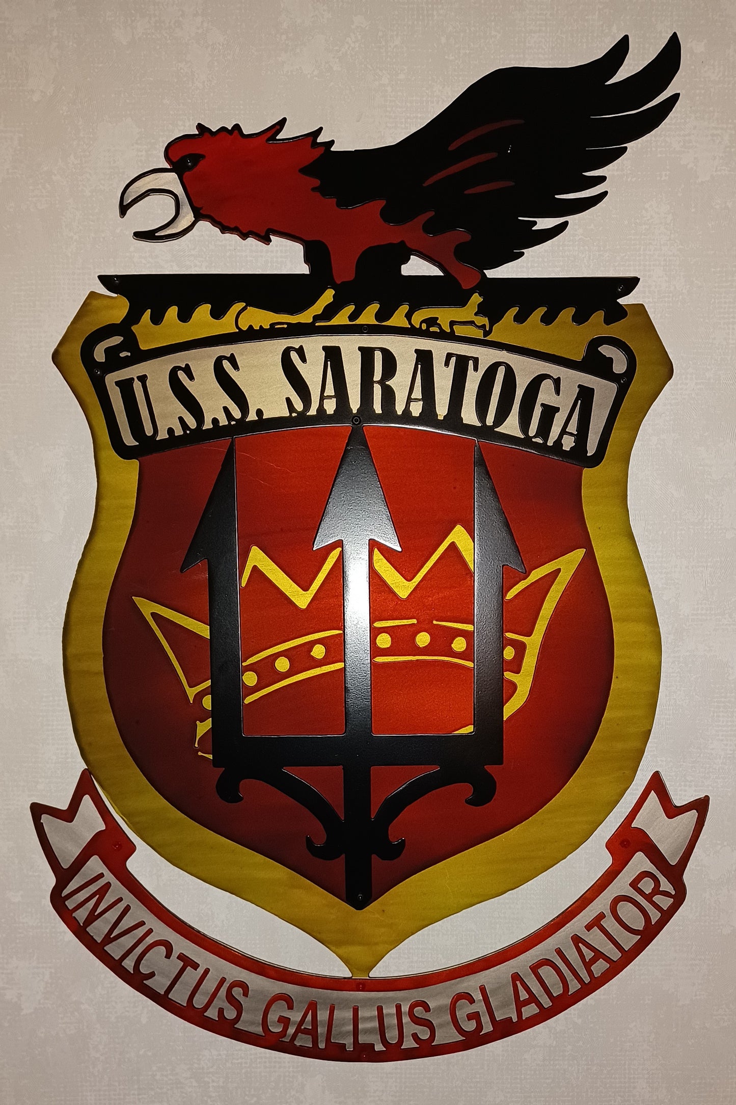 USS Saratoga Layered Metal Wall Art