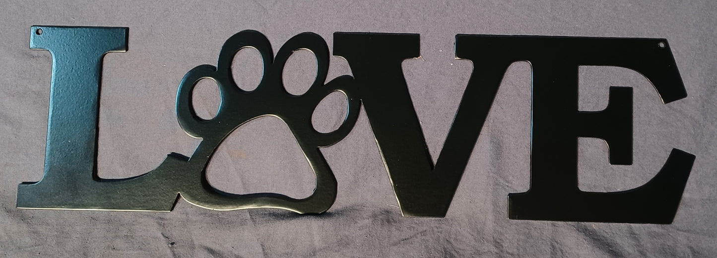 Dog Love Sign – Metal Wall Art