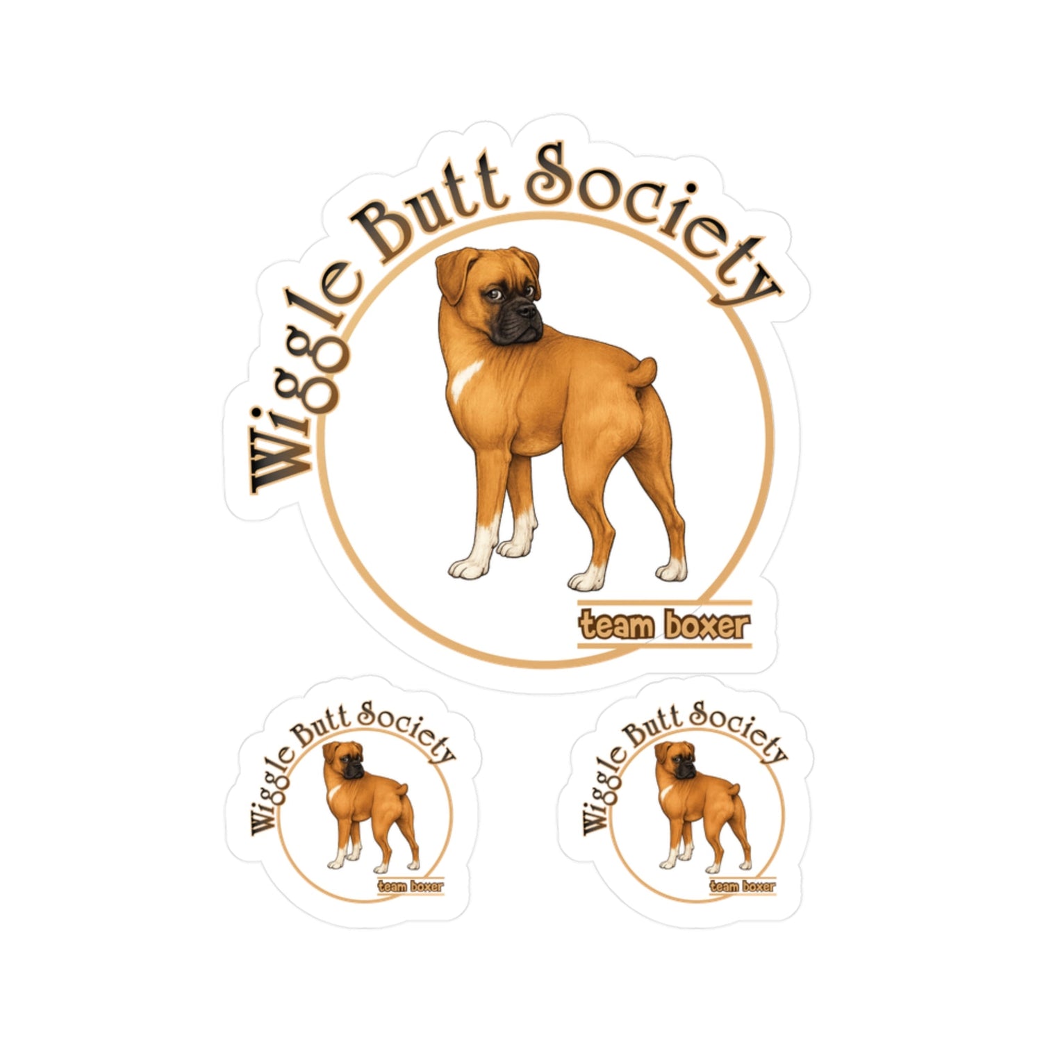 Wiggle Butt Society Boxer Stickers