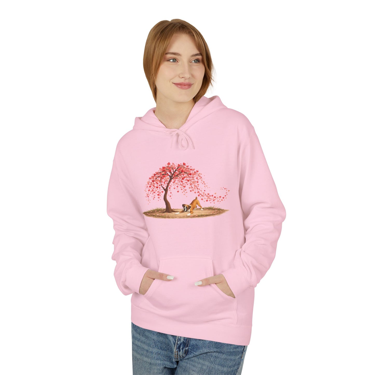 Weeping Heart Tree with Playful Boxer - Hoodie