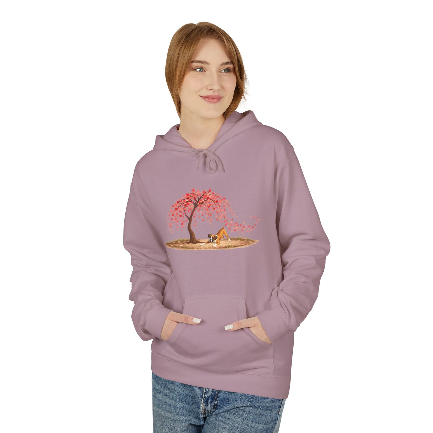 Weeping Heart Tree with Playful Boxer - Hoodie