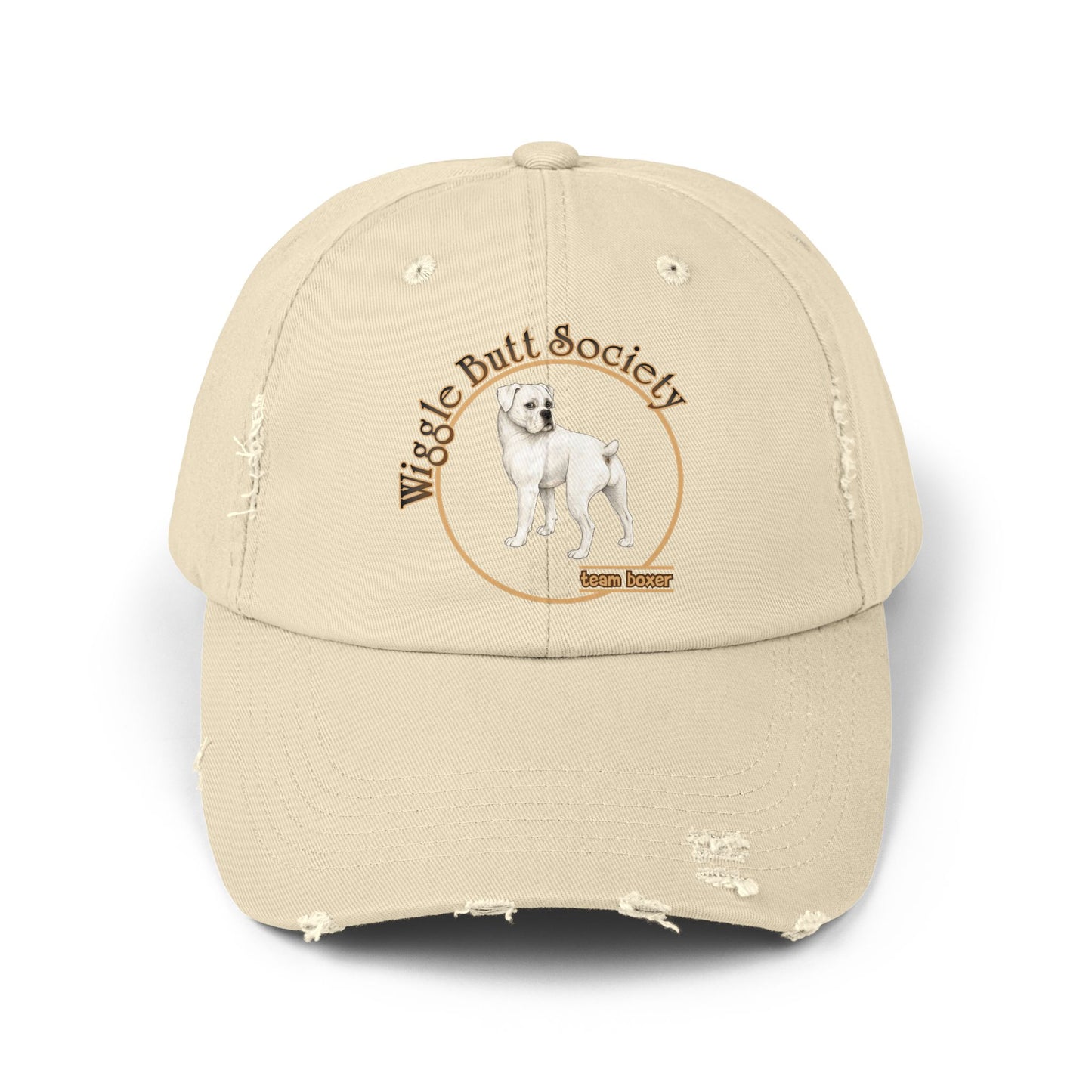 Team Boxer Distressed Vintage Cap - White Boxer