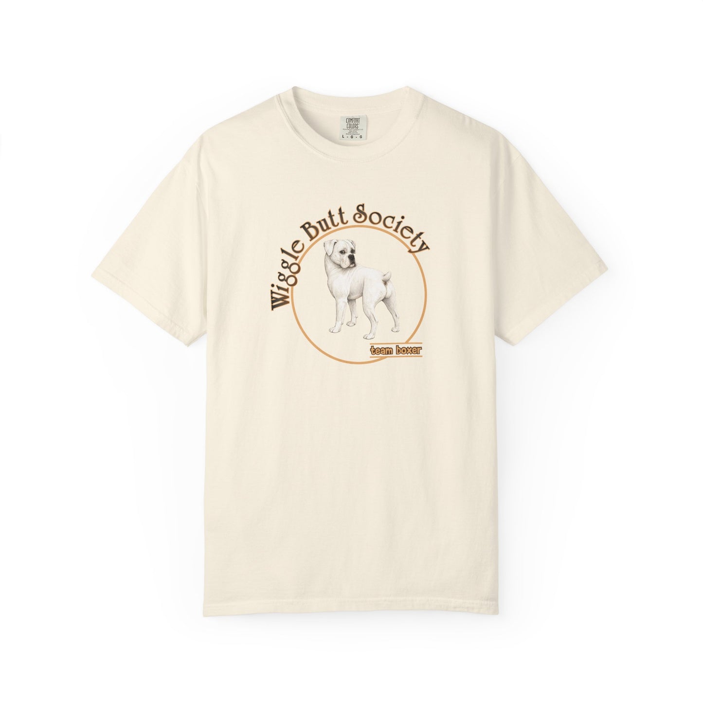 Wiggle Butt Society Team Boxer Tee - White Boxer