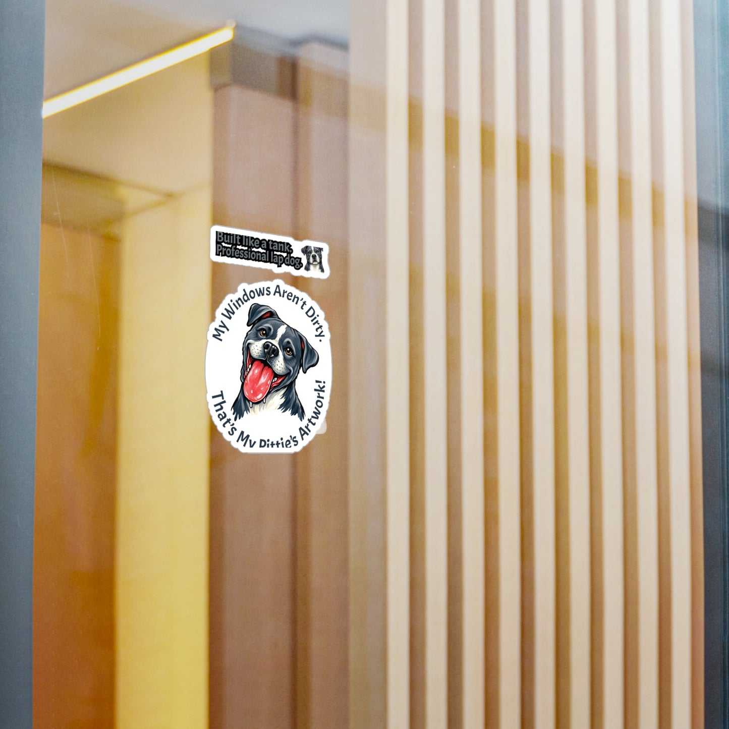 Pittie Dog Sticker - My Windows Aren't Dirty, That's My Pittie's Artwork