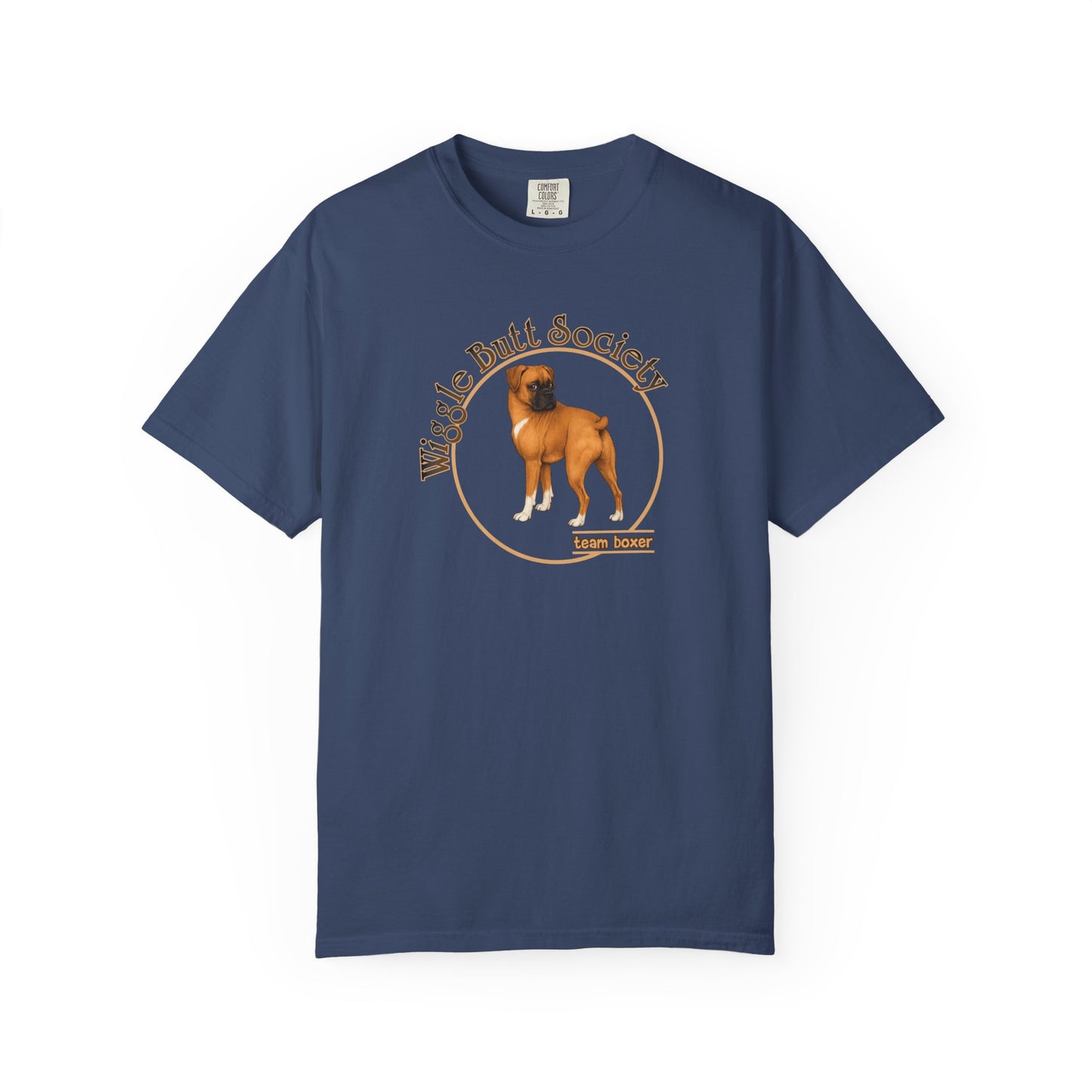 Wiggle Butt Society Team Boxer Tee - Fawn Boxer