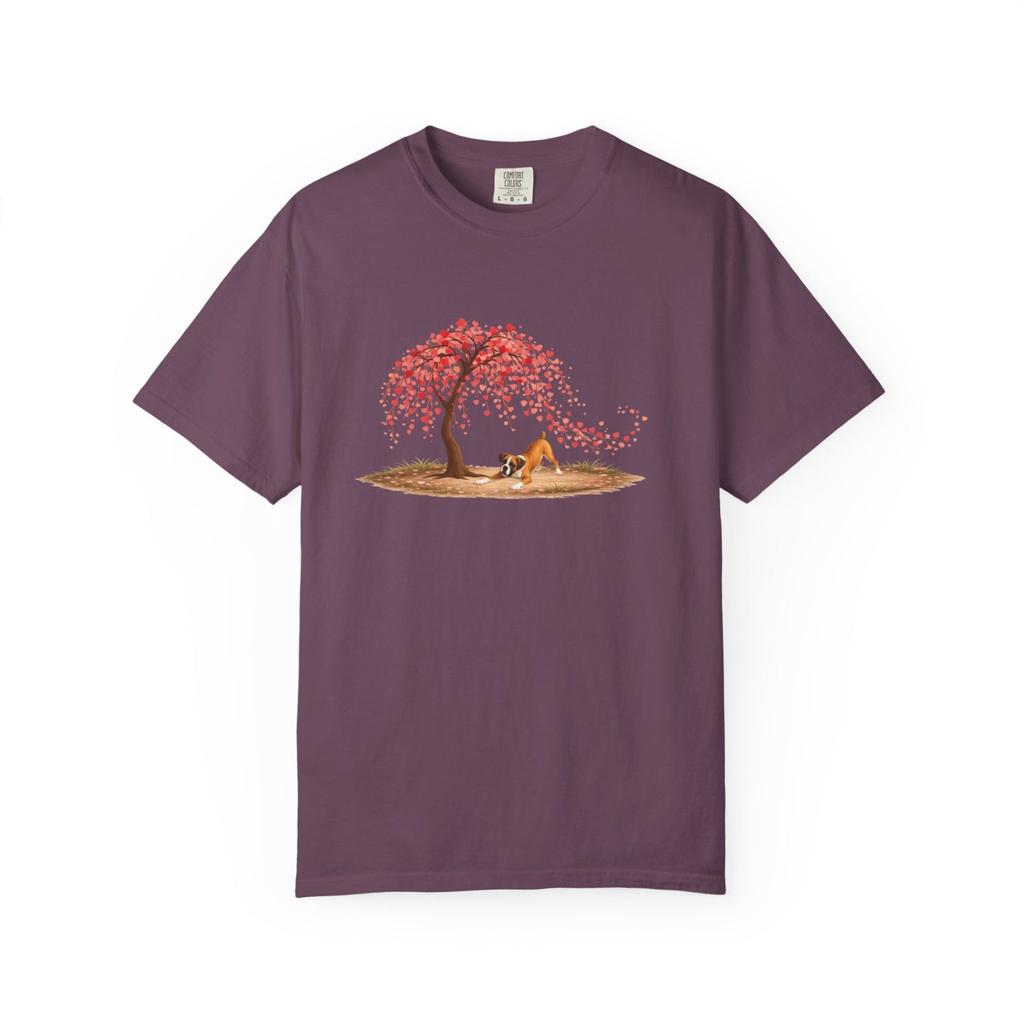 Weeping Heart Tree with Playful Boxer - T-shirt