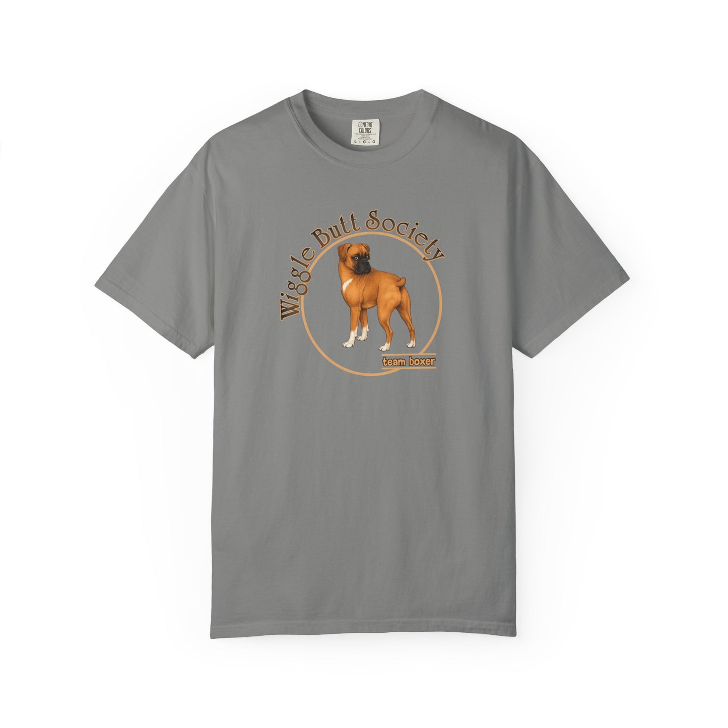 Wiggle Butt Society Team Boxer Tee - Fawn Boxer