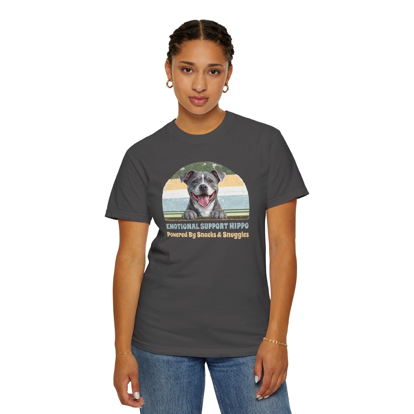 Emotional Support Hippo Retro Pittie Tee