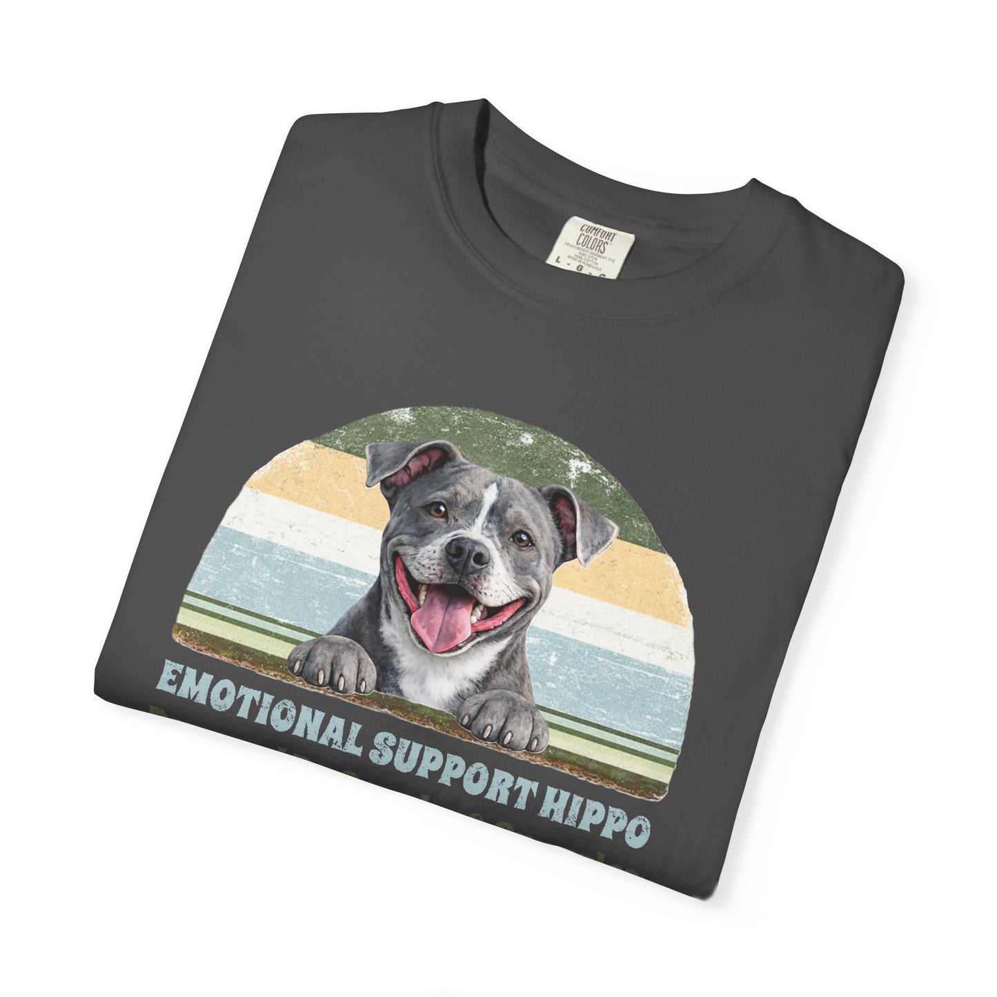 Emotional Support Hippo Retro Pittie Tee