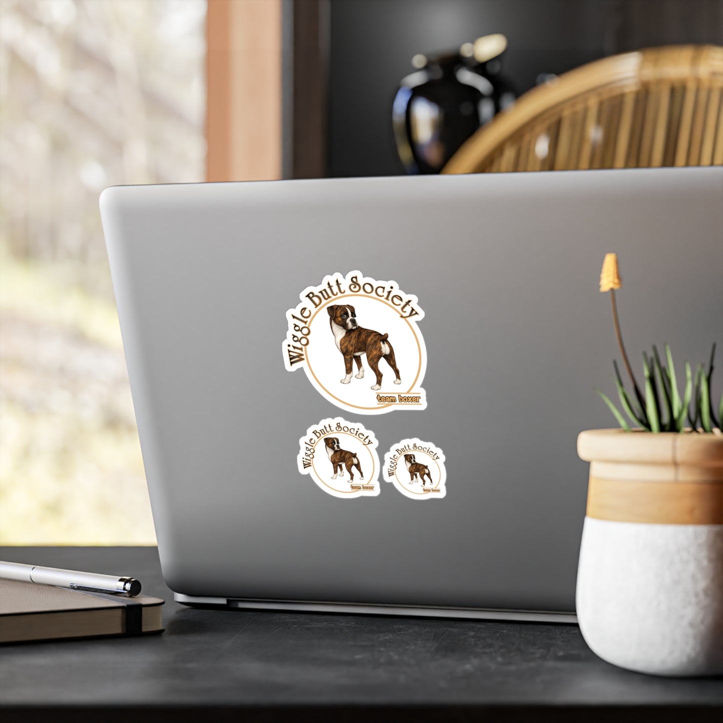 Team Boxer Sticker - Flashy Brindle Boxer