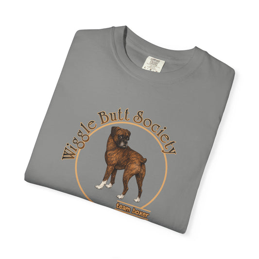Wiggle Butt Society Team Boxer Tee - Brindle Boxer