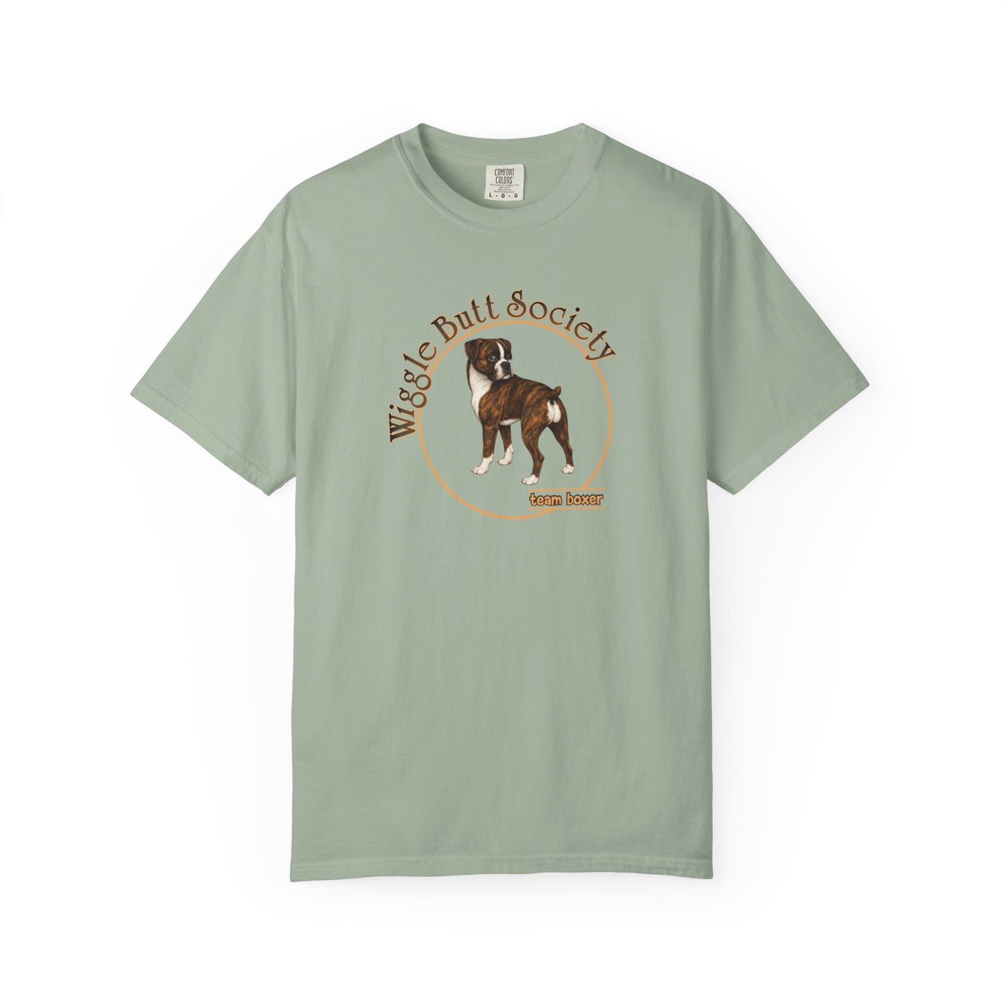 Wiggle Butt Society Team Boxer Tee - Flashy Brindle Boxer