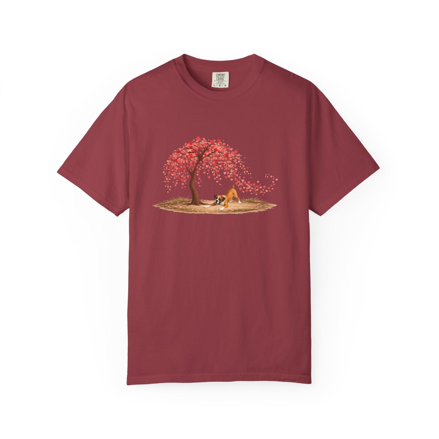 Weeping Heart Tree with Playful Boxer - T-shirt