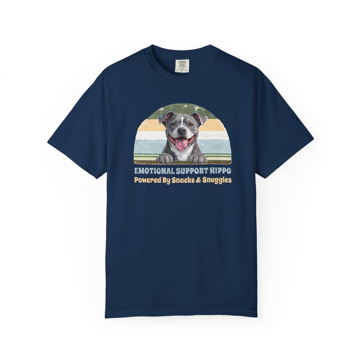 Emotional Support Hippo Retro Pittie Tee
