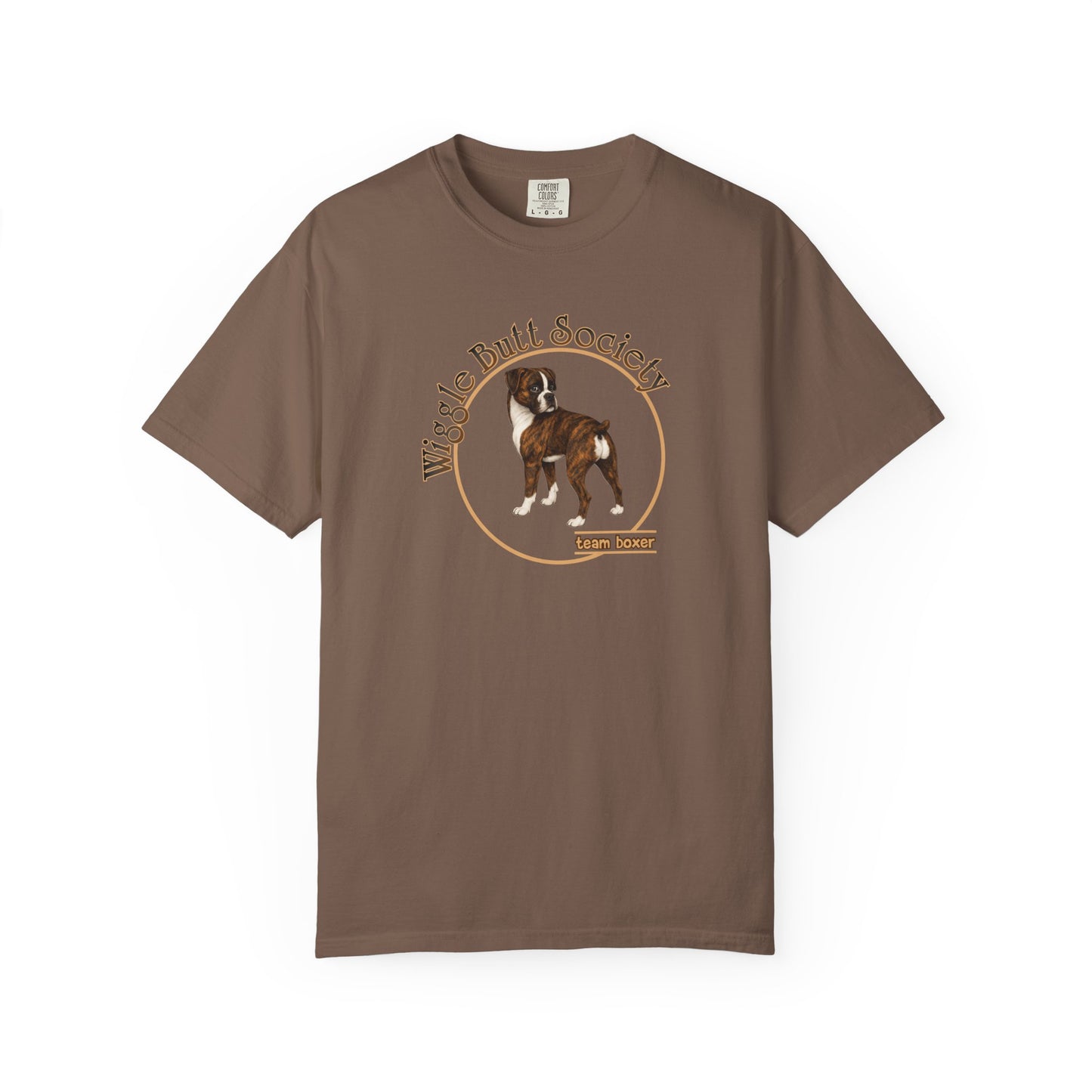 Wiggle Butt Society Team Boxer Tee - Flashy Brindle Boxer