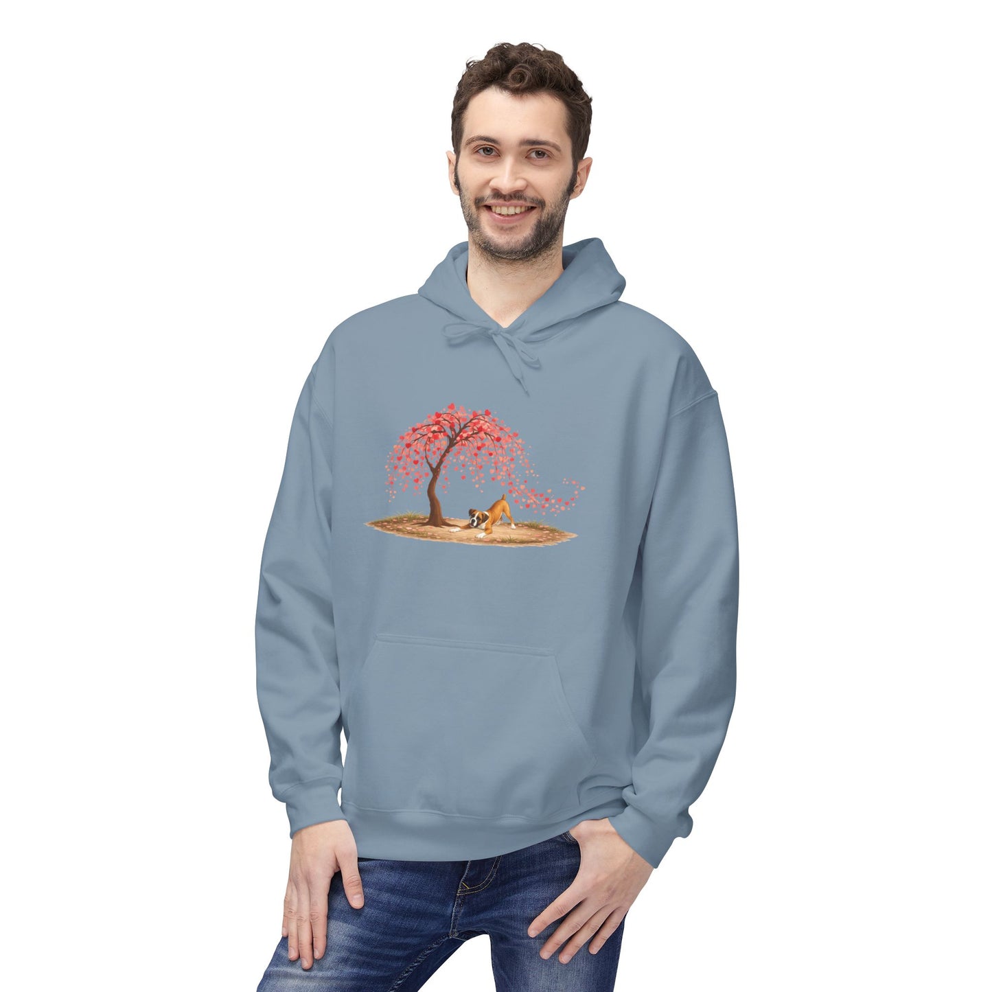Weeping Heart Tree with Playful Boxer - Hoodie