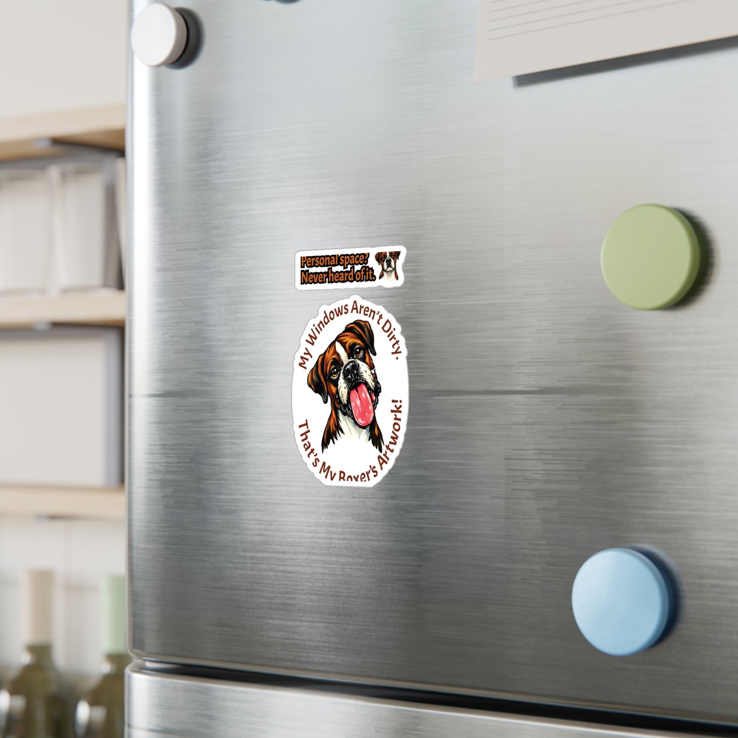 Boxer Dog Sticker - My Windows Aren't Dirty, That's My Boxer's Artwork