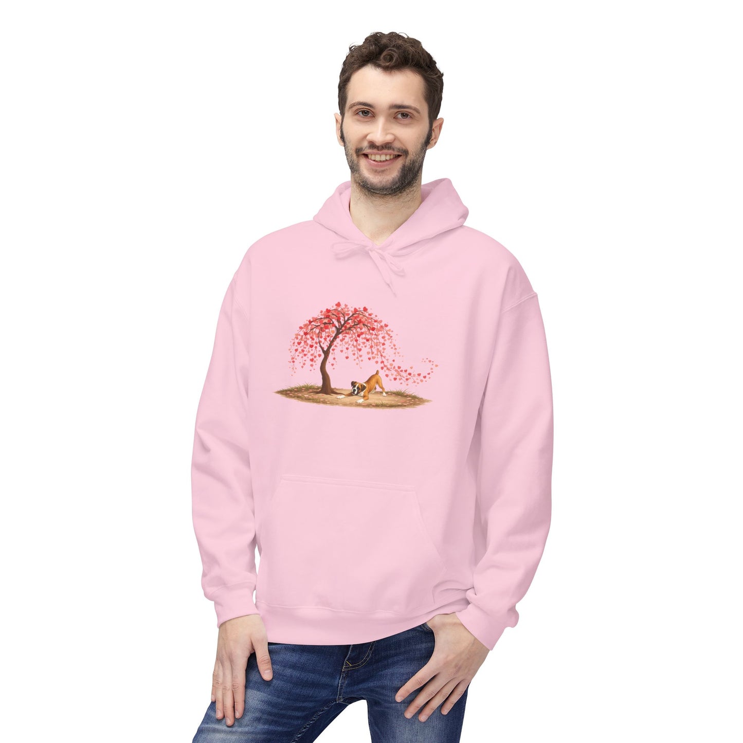 Weeping Heart Tree with Playful Boxer - Hoodie
