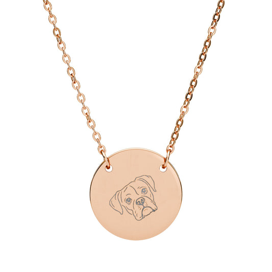 Boxer Head Tilt Pendant Necklace