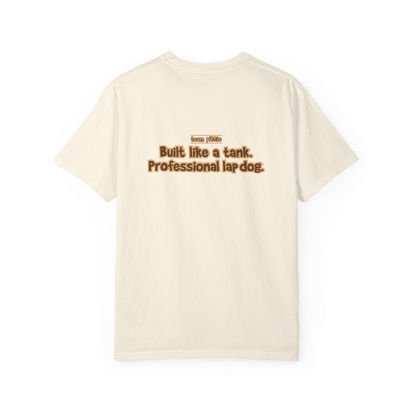 Blue Pittie Tee - Double Sided - "Built Like a Tank"