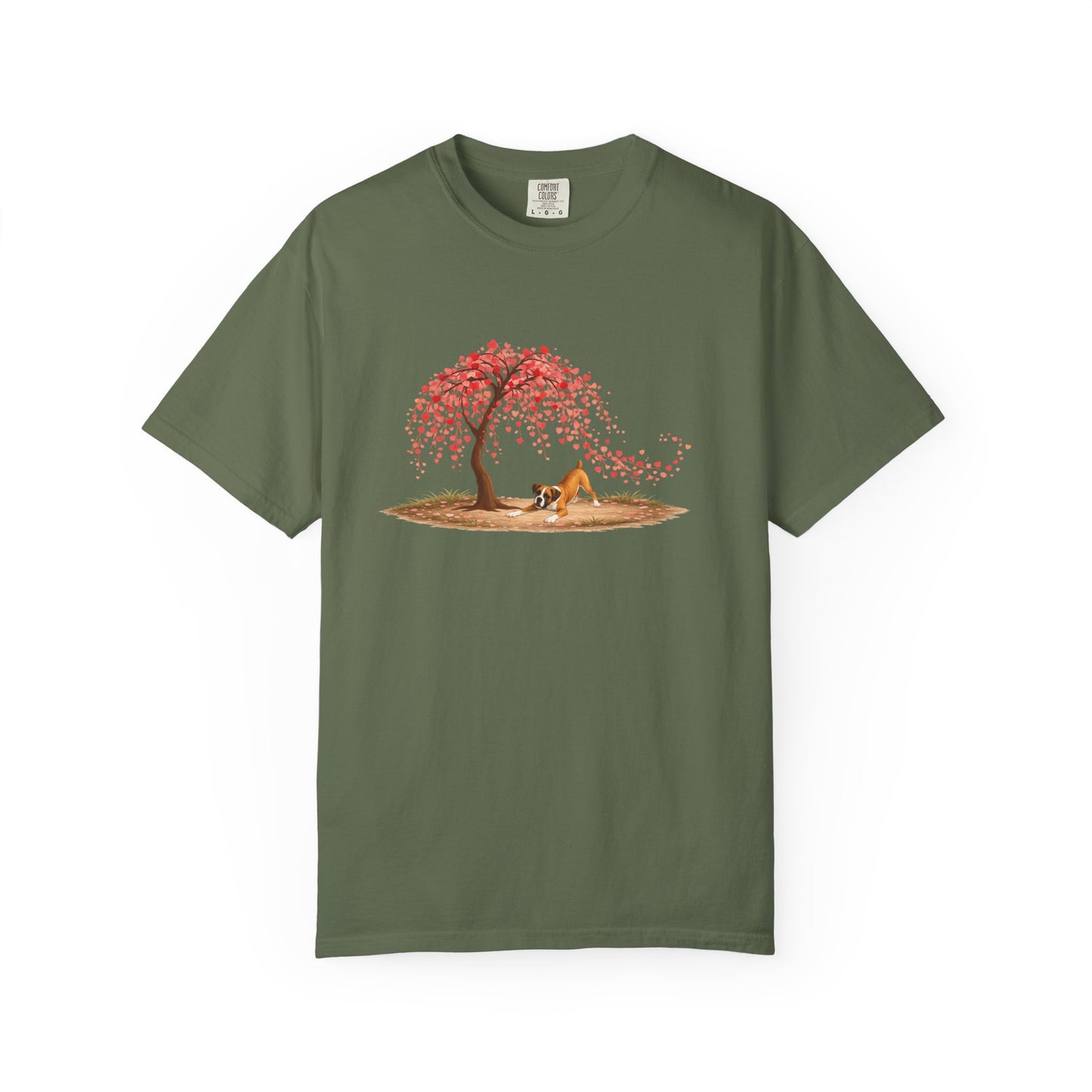 Weeping Heart Tree with Playful Boxer - T-shirt