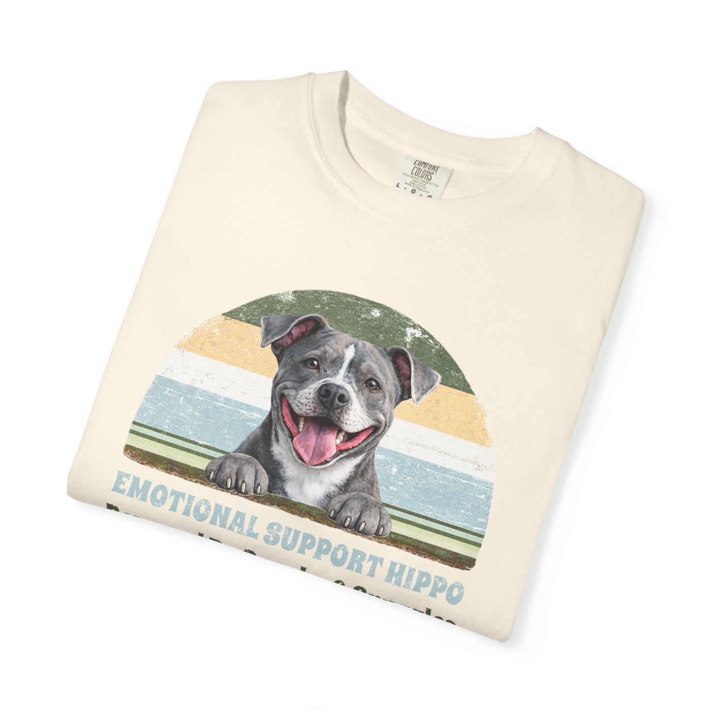 Emotional Support Hippo Retro Pittie Tee