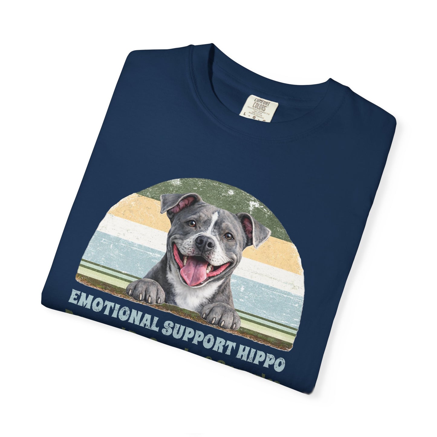 Emotional Support Hippo Retro Pittie Tee