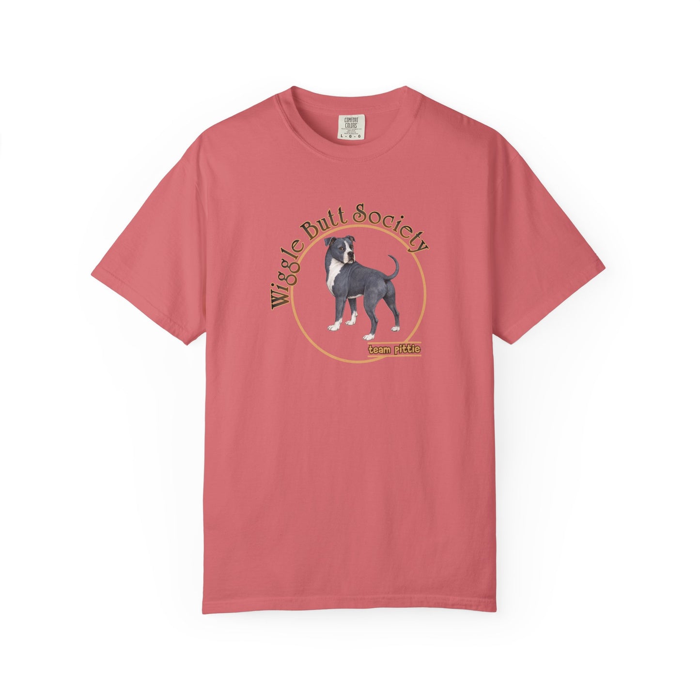 Blue Pittie Tee - Double Sided - "Built Like a Tank"