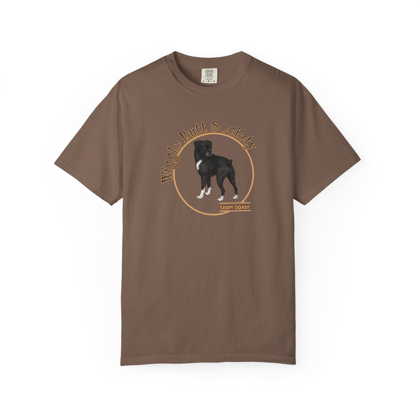 Wiggle Butt Society Team Boxer Tee - Sealed Brindle Boxer