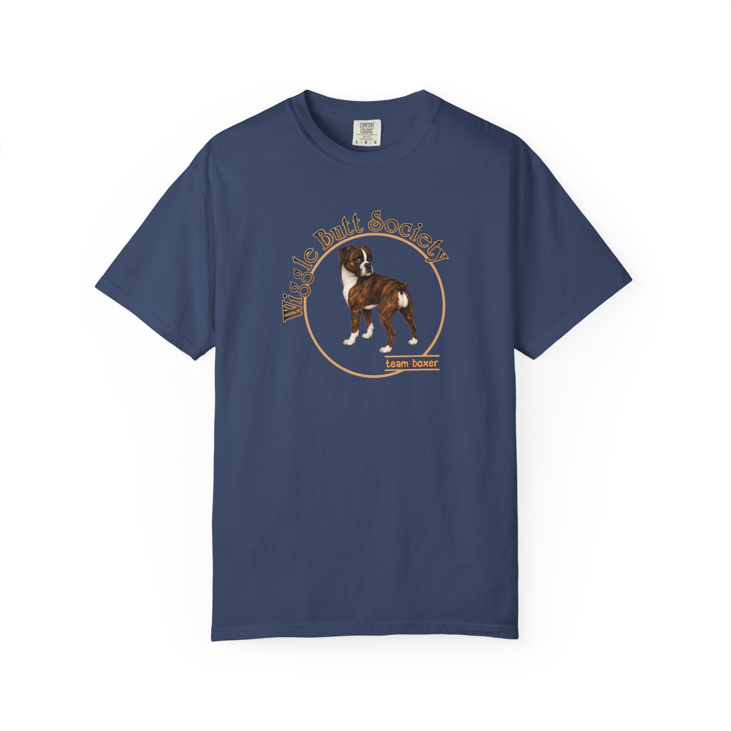 Wiggle Butt Society Team Boxer Tee - Flashy Brindle Boxer