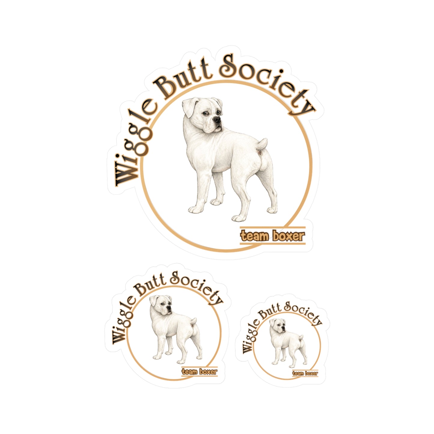 Team Boxer Sticker - White Boxer