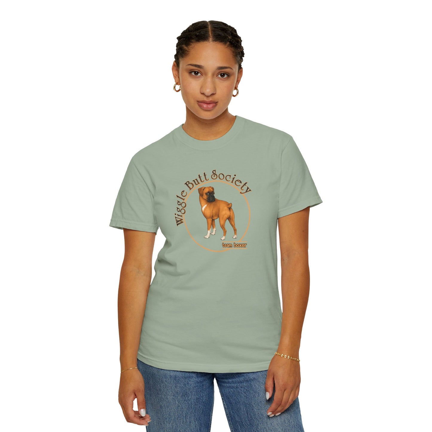 Wiggle Butt Society Team Boxer Tee - Fawn Boxer