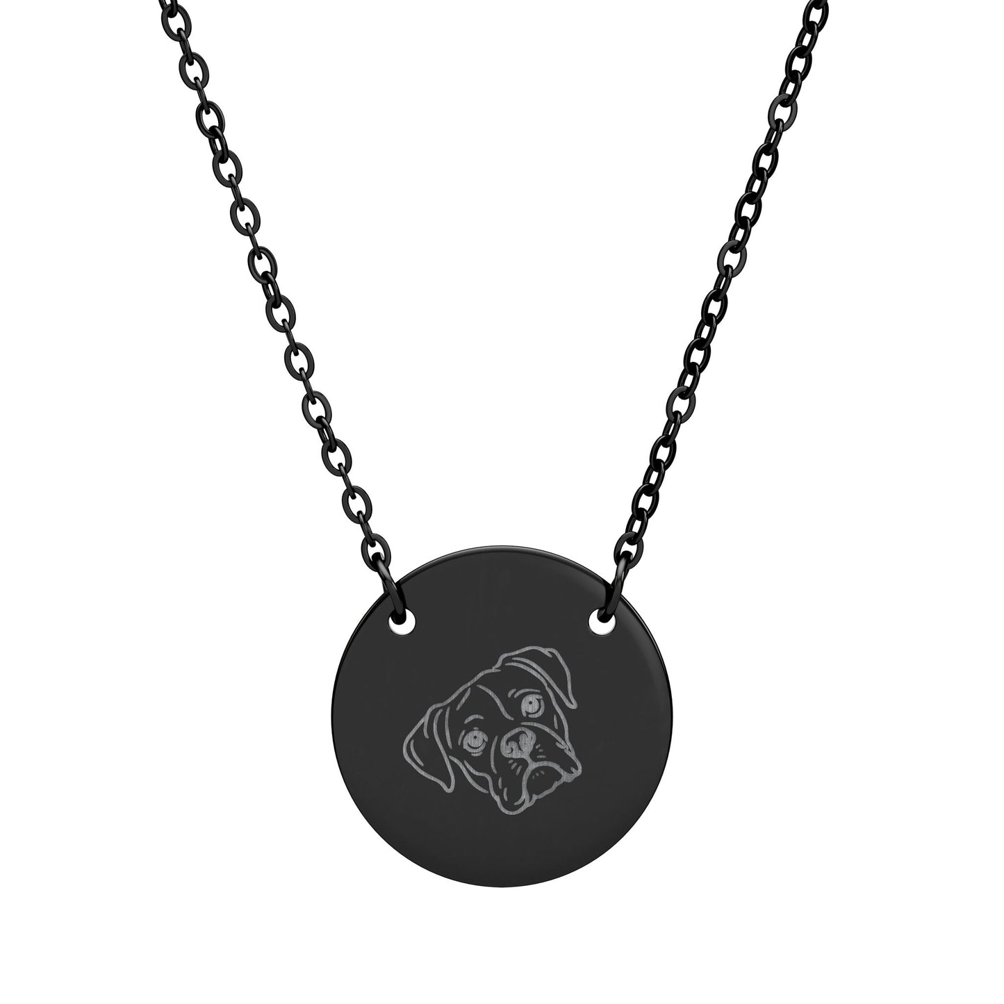 Boxer Head Tilt Pendant Necklace