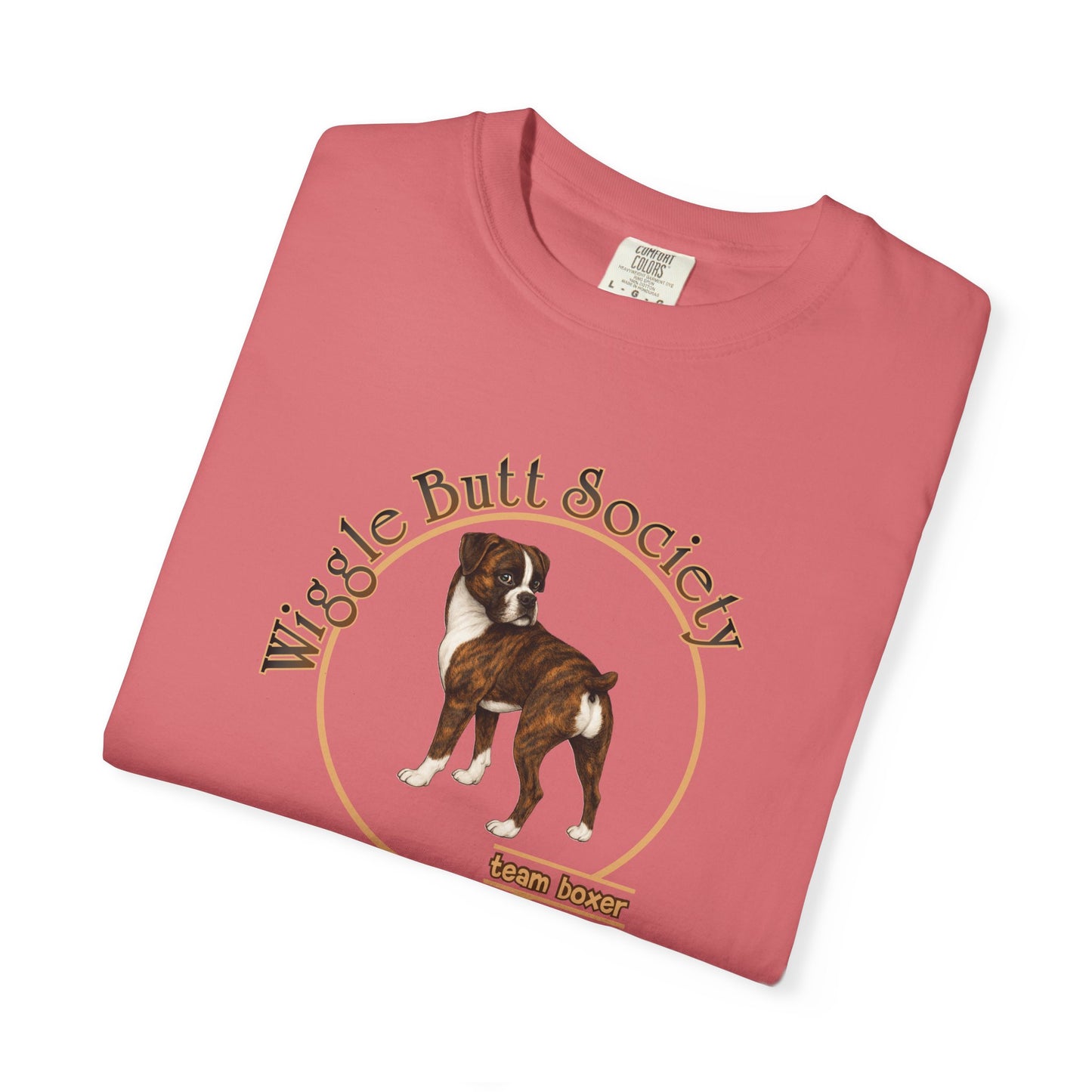 Wiggle Butt Society Team Boxer Tee - Flashy Brindle Boxer