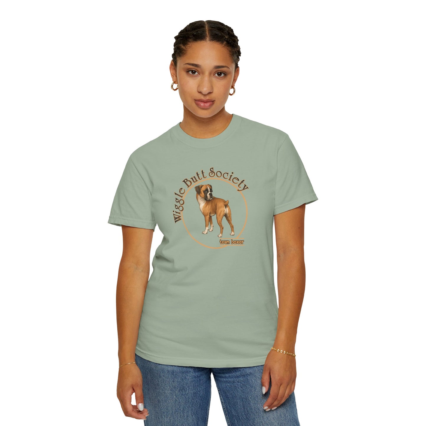 Wiggle Butt Society Team Boxer Tee - Flashy Fawn Boxer