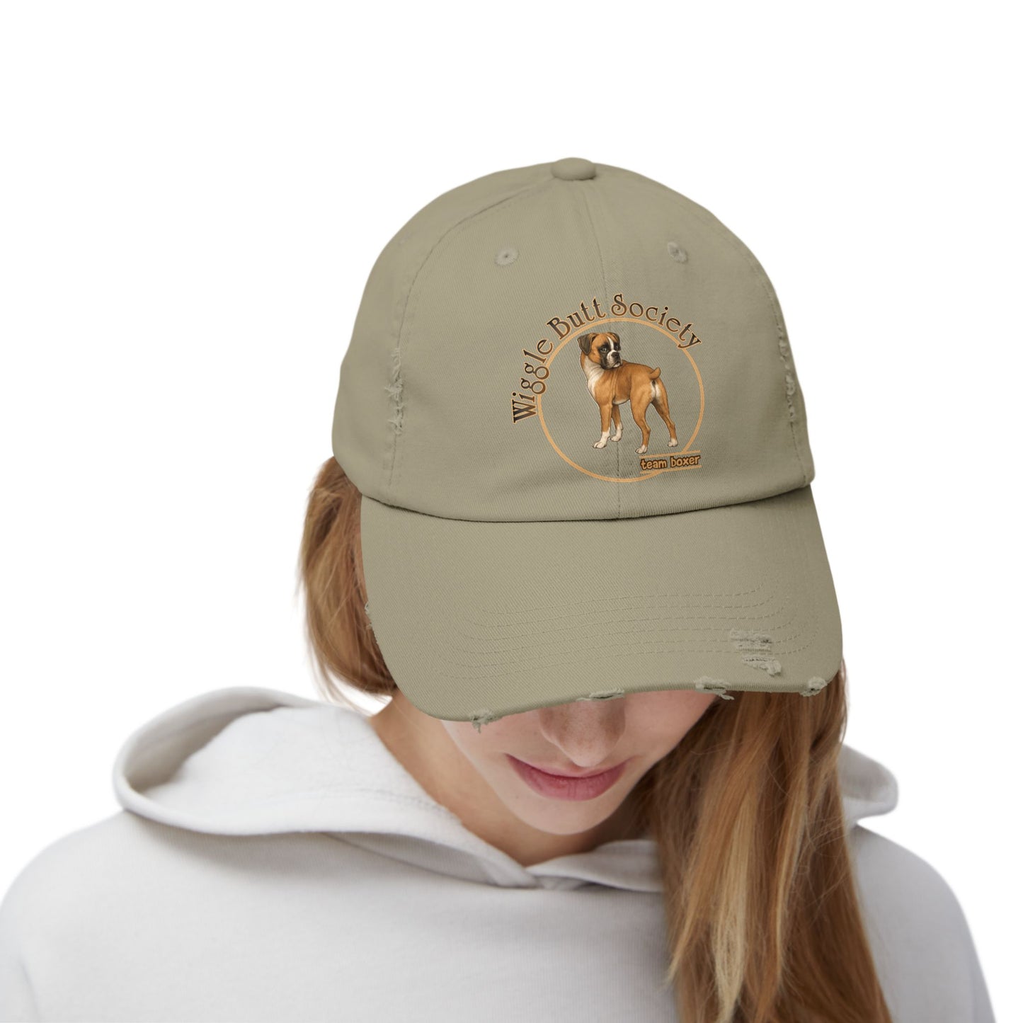 Team Boxer Distressed Vintage Cap - Flashy Fawn Boxer