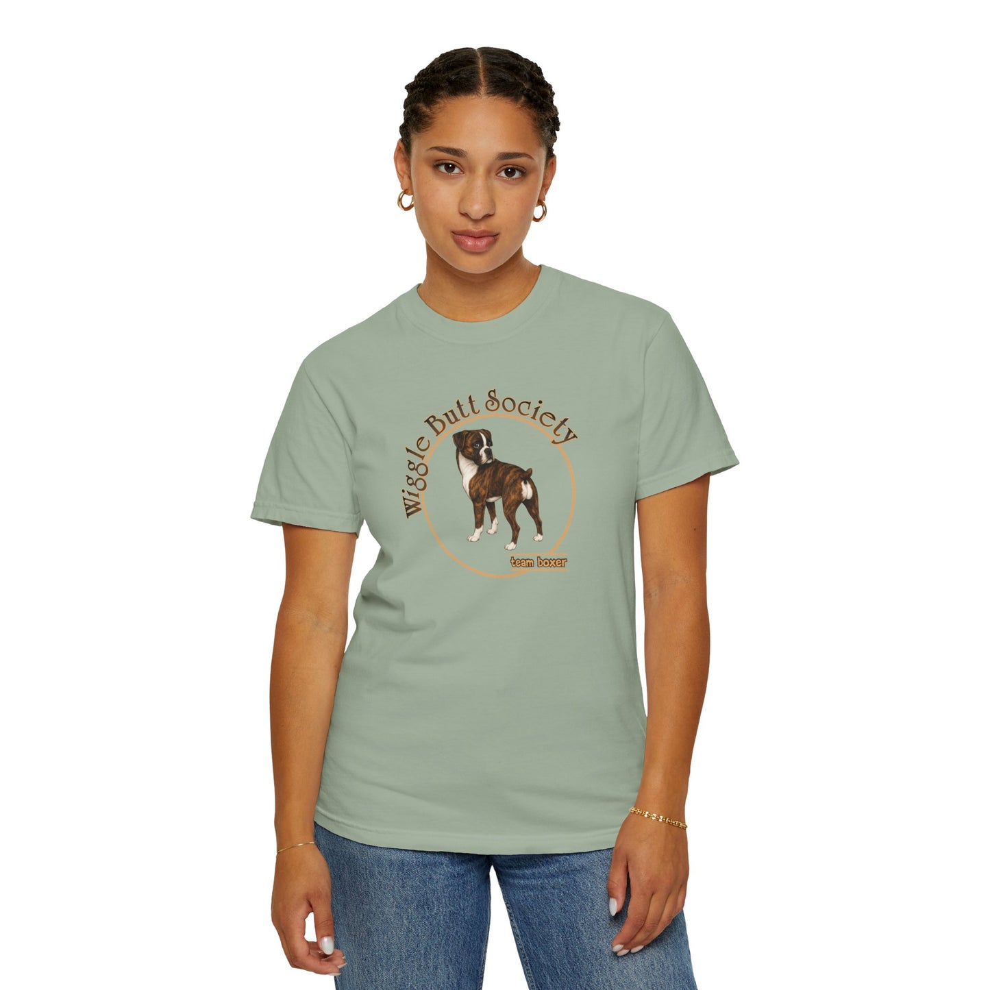 Flashy Brindle Boxer Tee - Double Sided - “What Is Personal Space?”