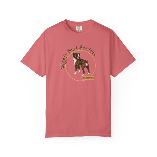 Wiggle Butt Society Team Boxer Tee - Flashy Brindle Boxer