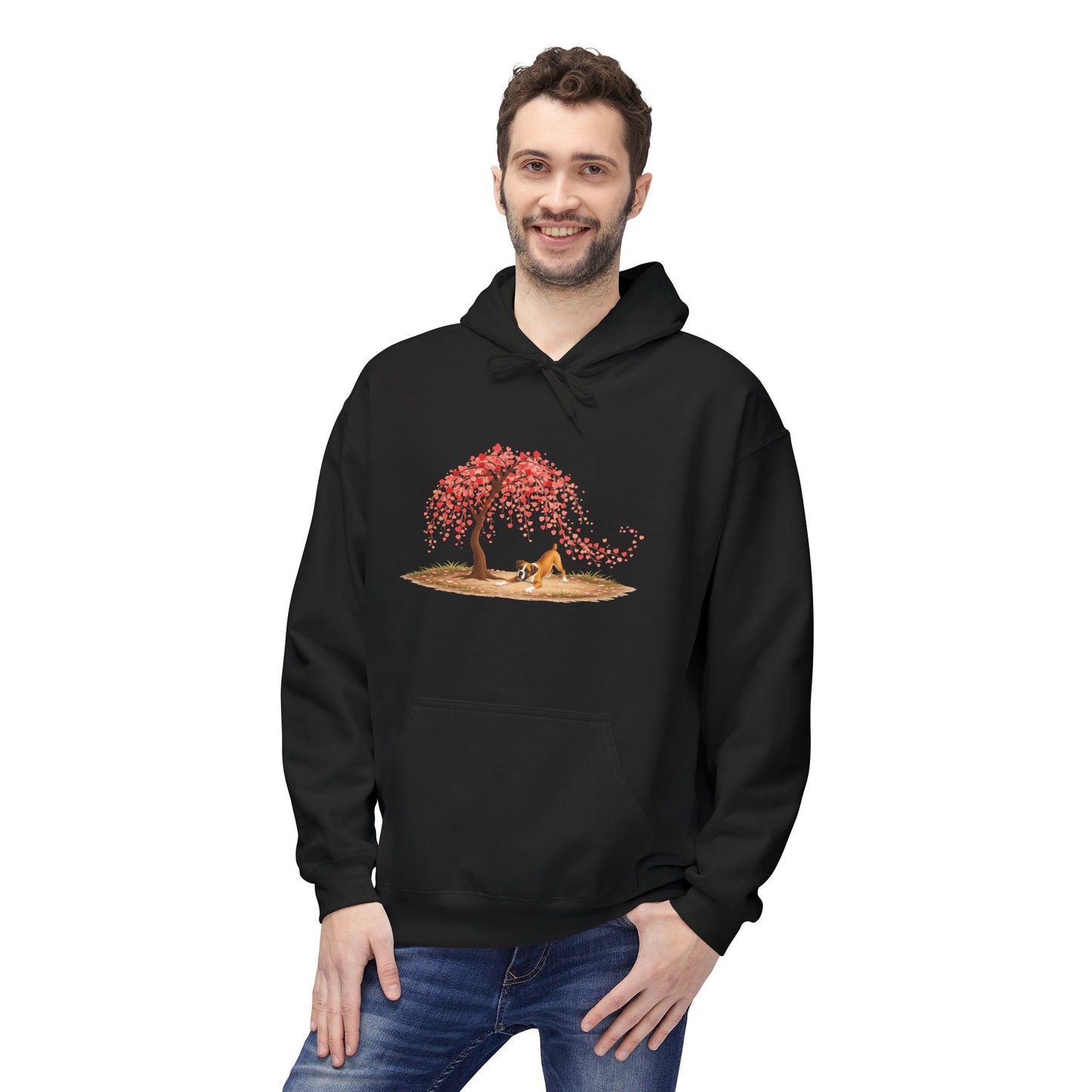 Weeping Heart Tree with Playful Boxer - Hoodie