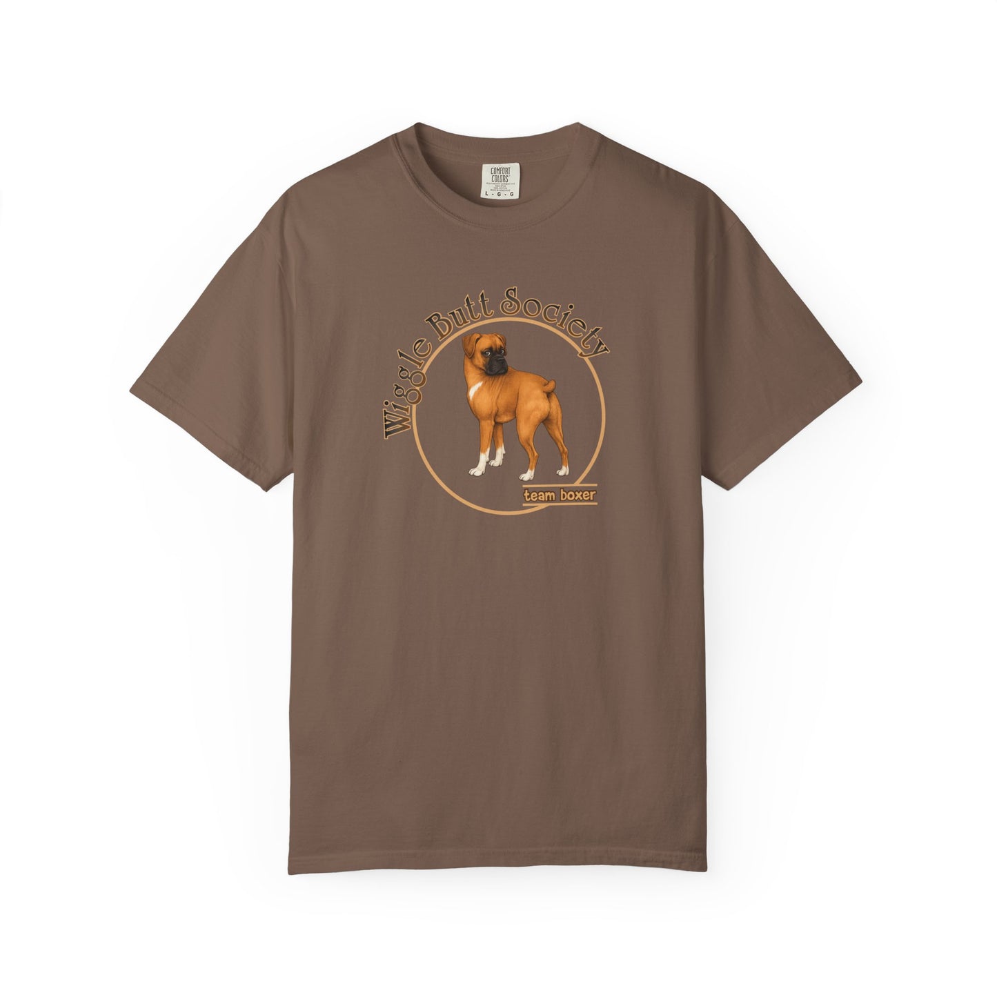Wiggle Butt Society Team Boxer Tee - Fawn Boxer