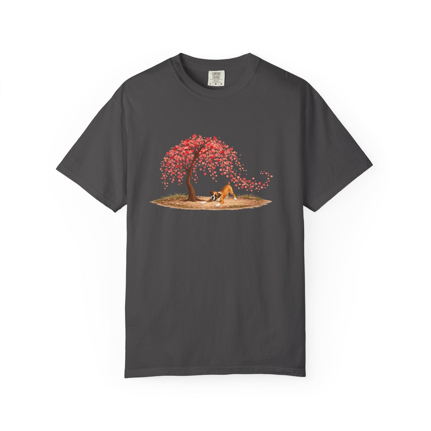 Weeping Heart Tree with Playful Boxer - T-shirt