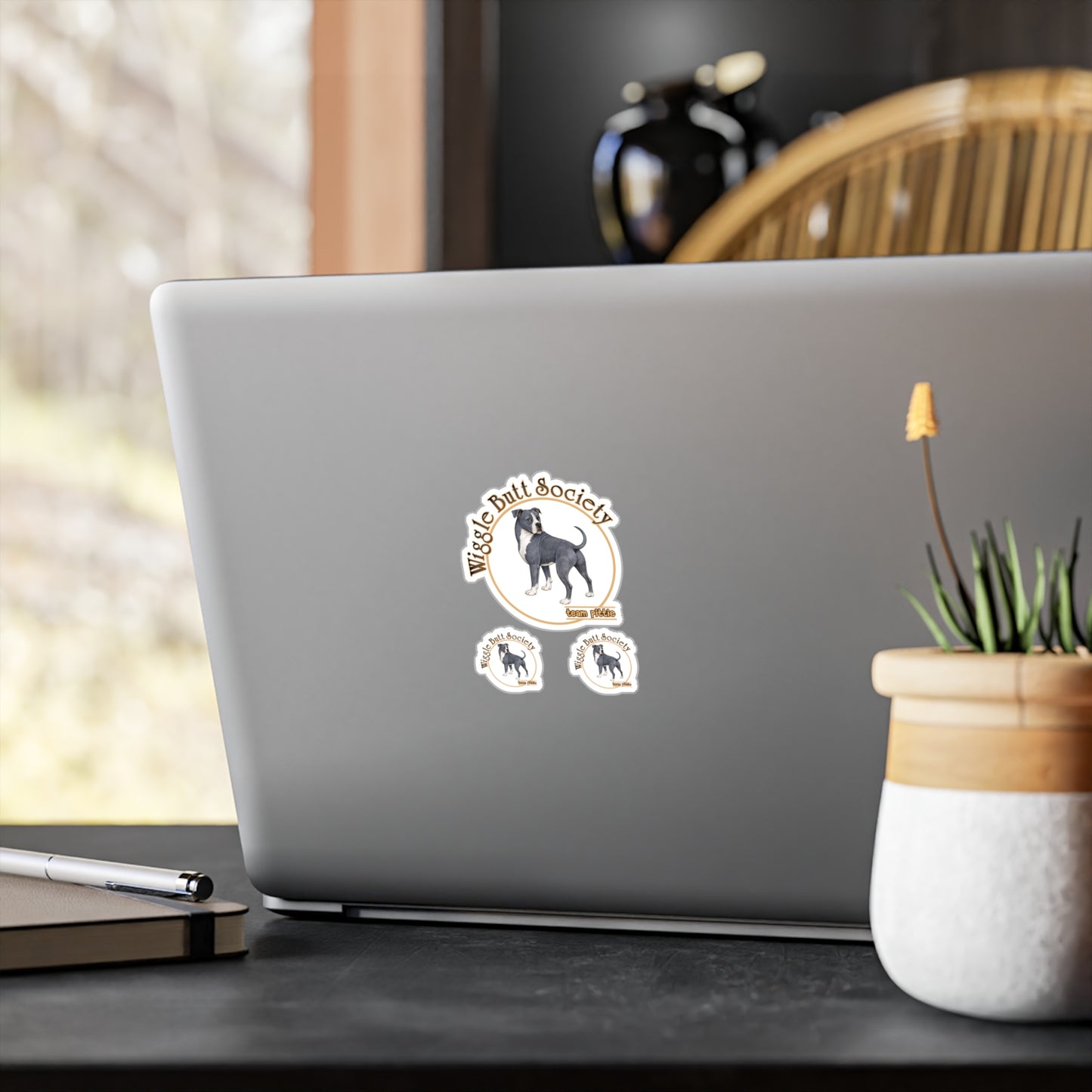 Blue Pittie Stickers