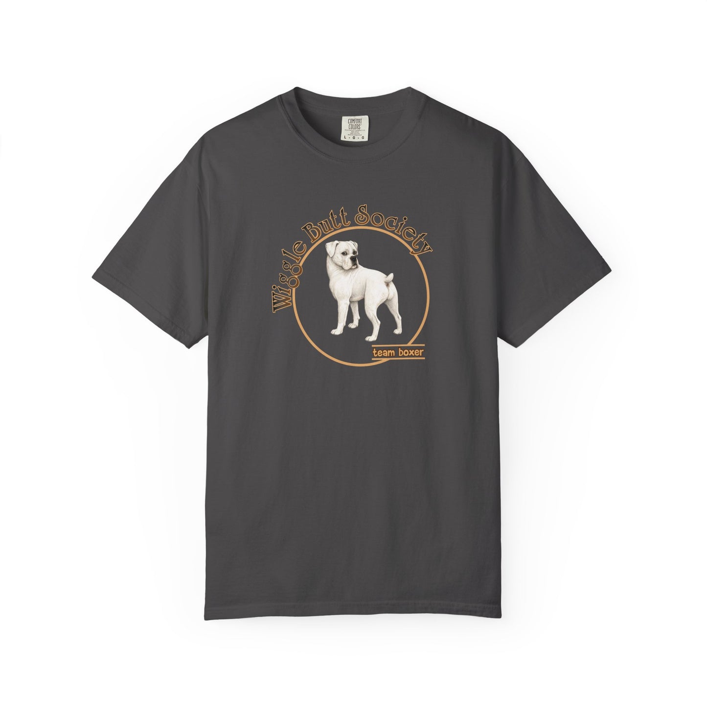 Wiggle Butt Society Team Boxer Tee - White Boxer